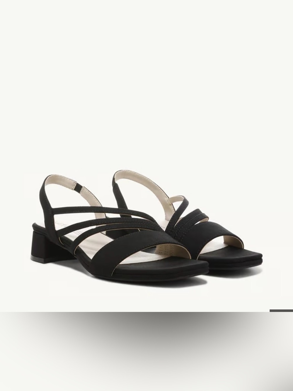 LifeStride Black Multi-Strap Low Block Heel Sandals 10W
